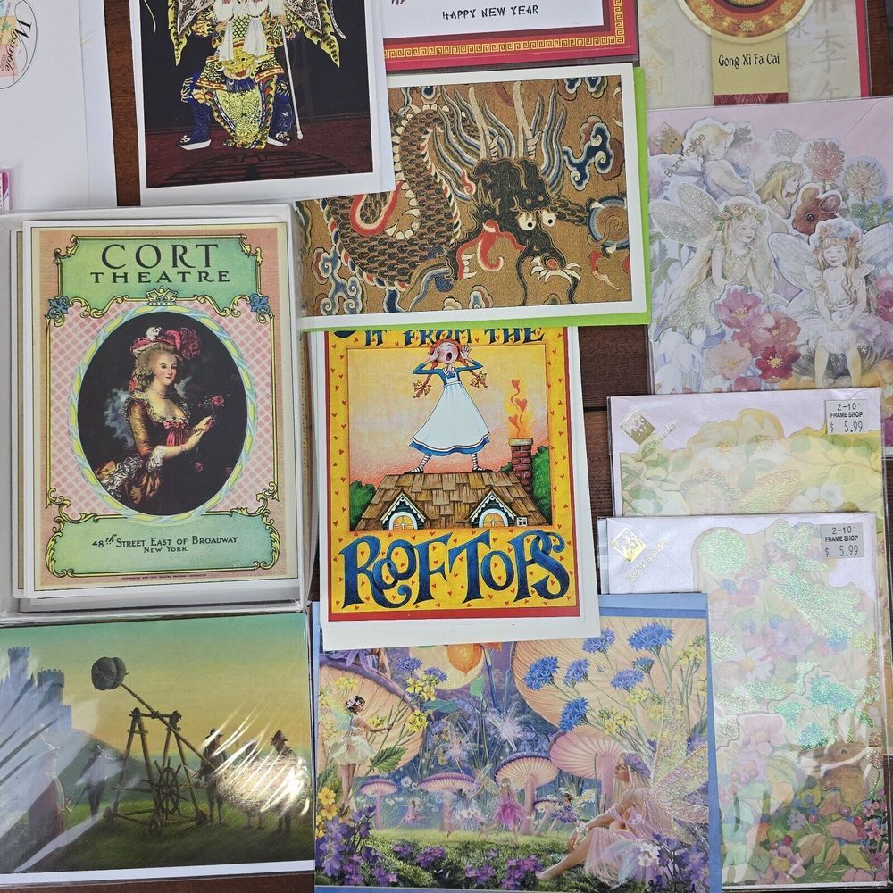 Lot of 30+ Assorted Greeting Cards - Fairy, Floral, Artistic, & Asian Designs - Picture 3 of 4